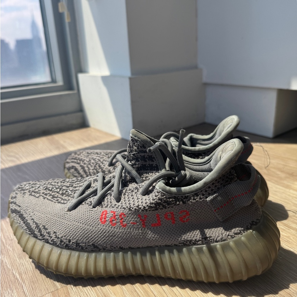 Adidas Gray and Red Sneakers